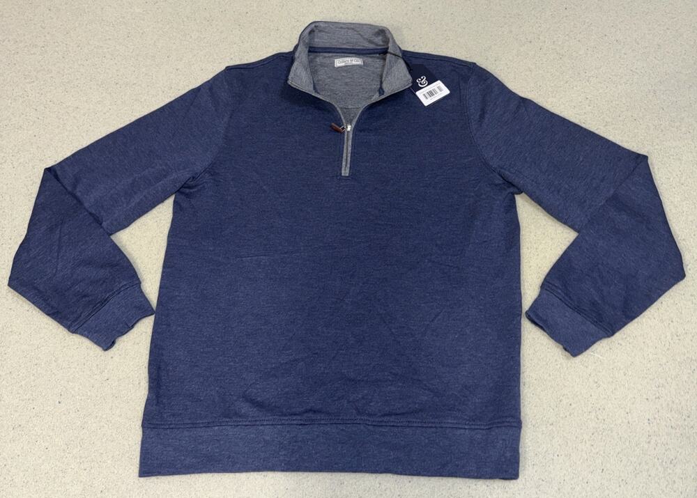 Collars & Co. Sweater 1/4 Zip Navy Blue Men’s Size Medium Preppy Golf NWT